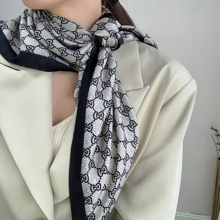 WHITE SATIN SILK SCARF