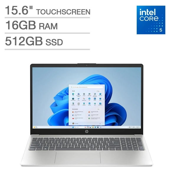 HP 15.6" FHD Touchscreen Laptop - Intel Core 5 120U - 1920 x 1080 - 16GB Memory - 512GB SSD - Windows 11 Home