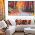 thumbnail image 1 of Road in Beautiful Autumn Forest - Modern Forest Canvas Art, 1 of 3