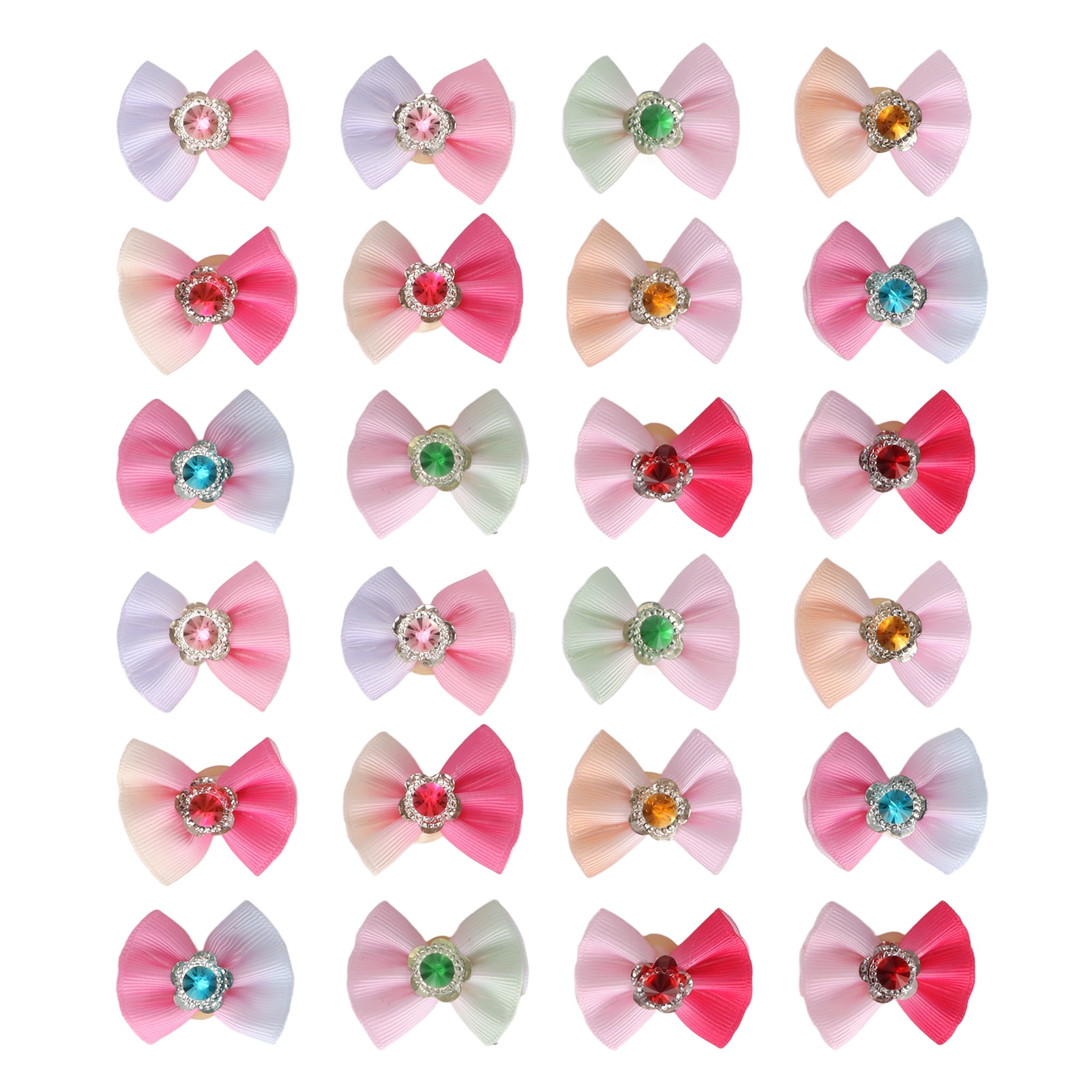 100 Piezas Lazos Y Arcos De Pelo Para Mascotas – Flores Y Moños Para Gatos Y Perros Con Goma Elástica