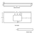 thumbnail image 3 of 47.6-in. W  18.25-in. D Stone Top In Beige Color For 3H8-in. Faucet AI-19225, 3 of 3