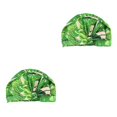 thumbnail image 3 of Kearding Gorros de ducha Estampado de flores Cubierta elástica impermeable Baño Ajustable Sombrero universal Mujeres Niñas Baño Estampado de Type5 NO5, 3 of 6