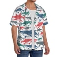thumbnail image 4 of Wukai Colorful Shark Men's Casual Short-Sleeve Button Down Shirt - Lightweight Summer Dress Shirt for Daily Wear-3X-Large, 4 of 7