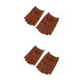 thumbnail image 4 of maskred Fashionable Retro PU Leather Men s Fingerless Driving Cycling Gloves Brown Button XL 2Set, 4 of 6