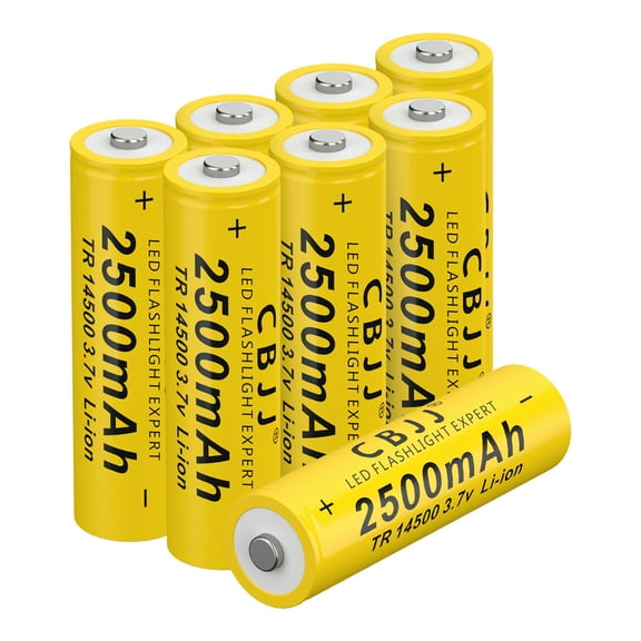 CBJJ 8 Pack 14500 3.7V 2500mAh Lithium Li-ion Rechargeable Battery Batteries
