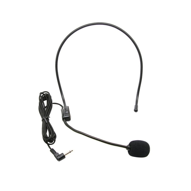 Auriculares con micrófono, diadema con cable, uso múltiple para amplificador de voz, auriculares con micrófono para guías turísticos, personas mayores Pista única