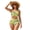 Lemon, variant on Garronmavis Women's 2 Piece Bikini Set High Waisted Tummy Control Swimsuits Retro Floral Twist Front Crisscross Tie Back Halter Bathing Suit Swimwear