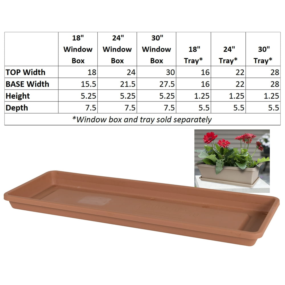 Bloem Terra Window Box Saucer Tray 24" Terra Cotta