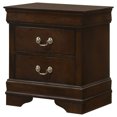 thumbnail image 4 of Homestock Zen Zone 2-Drawer Nightstand - Classical Design, Cappuccino Finish, Front French Dovetails, Center Metal Glide, 21.5" X 15.75" X 24", Solid Tropical Wood, 4 of 6
