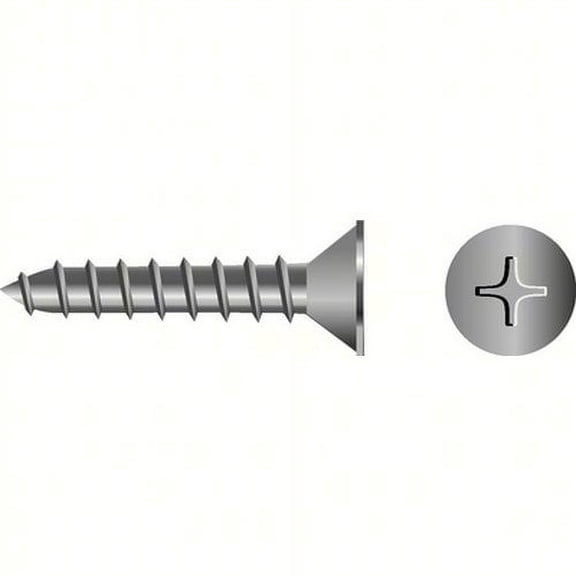 SeaChoice 00744; #12X3 Phillips Head Flat Sheet Metal Screw Stainless Steel 50/ Bag