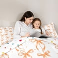 thumbnail image 4 of Erosebridal Watercolor Bow Girls Bedding Comforter Set 7 Pieces, Orange Polkadots Full Bedding Set, 4 of 7