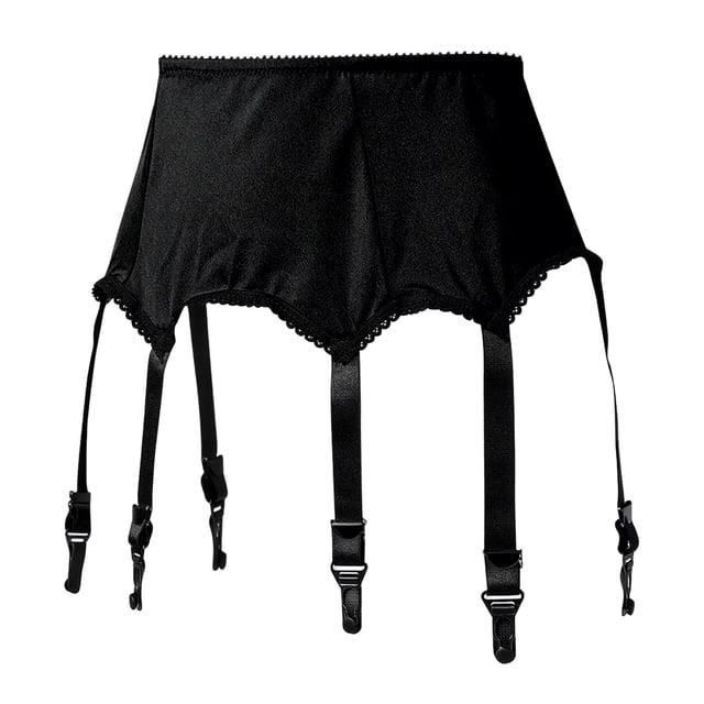 Lace Garter Belt,Multi Strap Suspender,Metal Clip Hosiery Belt,Lace Garter Belt With Multiple Adjustable Straps And Metal Clips Comfortable Waist for Matching Thigh High Stockings,Black,S