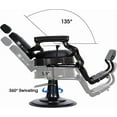 thumbnail image 4 of BarberPub Vintage Barber Chair Heavy Duty Metal Frame All Purpose Hydraulic Recline Salon Beauty Spa Equipment 2947, 4 of 6