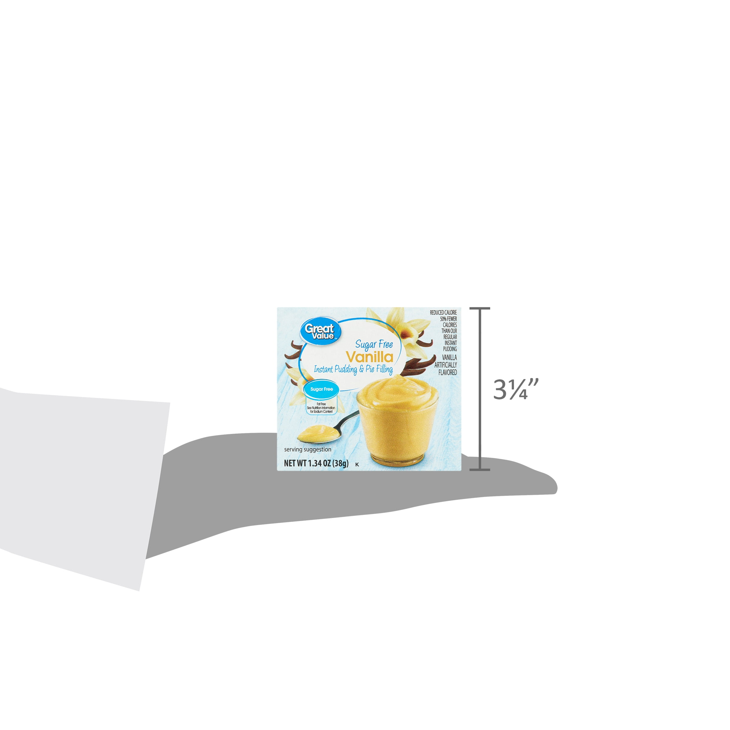 Great Value Sugar Free Vanilla Instant Pudding and Pie Filling, 1.34 oz
