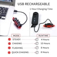 thumbnail image 4 of Luz trasera de bicicleta LED recargable por USB, linterna de seguridad para ciclismo trasero de bicicleta brillante, batería de litio de 330mah, 4 opciones de modo de luz Adepaton 2033681, 4 of 8