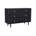 thumbnail image 1 of Geometric Six Drawer Dresser, Black, 1 of 7