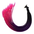 thumbnail image 2 of Casco unisex para adultos con rampa degradada y cola de caballo para cabello rizado, casco para motocicleta de 55 cm Negro rosa rojo, 2 of 8