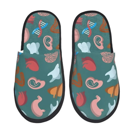 

House Slippers for Women Men - cute Skull organ Warm Non-slip Mens Womens Slippers Cozy Slip-on House Shoes Bedroom Outdoor Indoor Slippers for Men