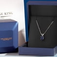 thumbnail image 5 of Gem Stone King 1.00 Ct Oval Blue Sapphire 925 Sterling Silver Pendant with Chain, 5 of 6