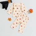 thumbnail image 4 of Gupgi 0-3 Years Toddler Girl 2PCS Halloween Clothes Set Long Sleeve Pumpkin Print Button Tops Drawstring Pants, 4 of 9