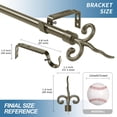 thumbnail image 3 of Urbanest Adjustable Single Curtain Rod Set With Flame Finials – 5/8-Inch Diameter, Antique Gold, 48–84 Inches, 3 of 6