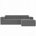 thumbnail image 3 of Modern 109'' Teddy Fabric L Shaped Sectional Sofa for Living Room - 3 Seat Corner Couch with Chaise & Pillows - Easy Assembly-Free!, 3 of 15