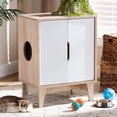 thumbnail image 2 of Baxton Studio Maison pour Chat en Bois à 2 Portes Finition Chêne, 2 of 10
