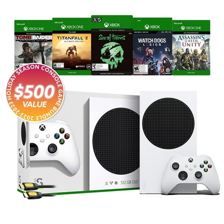 Microsoft Xbox Series S 2022 Holiday Bundle - 5 Games Full Game (Digital) and Mytrix High Speed HDMI