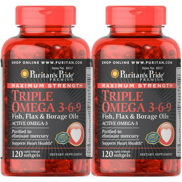 Puritan's Pride Maximum Strength Triple Omega 369 Fish, Flax & Borage