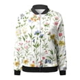 thumbnail image 4 of XMHJSMD Women Trendy Casual Zip Up Floral Print Coat Outerwear Lightweight Long Sleeve Fall Workout Running Jacket(Green,L), 4 of 5