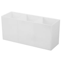 Uxcell 3 Compartments Clear Acrylic Pen Holder Pencil Holder Pen Organizer Pencil Cup Square White