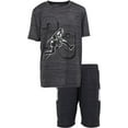 thumbnail image 4 of Boys Youth Big Kids Athletic Active Performance Sports 4 Piece Graphic T-Shirt Top and Basketball Short Set, 4 of 7
