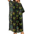 thumbnail image 5 of SCRAWLGOD Palm Tree Print Womens Swimsuit Cover Up Casual Flowy Bathing Suit Cover Up Long Quick Dry Swimsuit Coverup for Beach Party, 5 of 6
