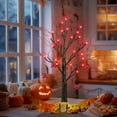 thumbnail image 4 of [ ] Halloween Tree FT Spooky Trees with LED Purple Lights Bats Battery Operated Small Tabletop Twig Centerpiece Tree with Timer for Halloween Decorations Indoor, 4 of 9