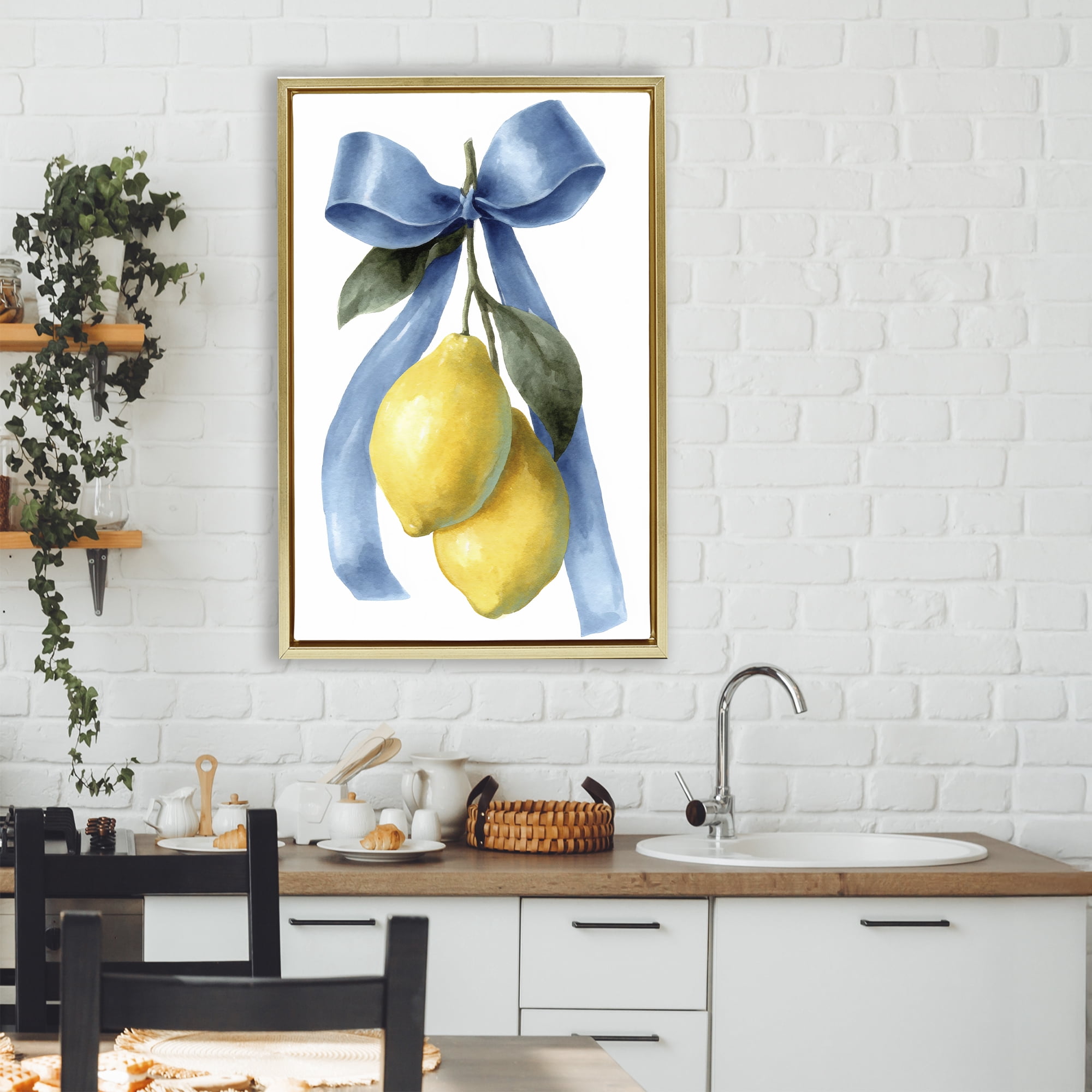 Stupell Industries Sweet & Sour Lemons Gold Framed Floater Canvas Wall Art, design by Petal Prints Design