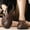 Brown, variant on Men's Closed-Toe Woven Leather Sandals, Vintage Brown Casual Summer Shoes