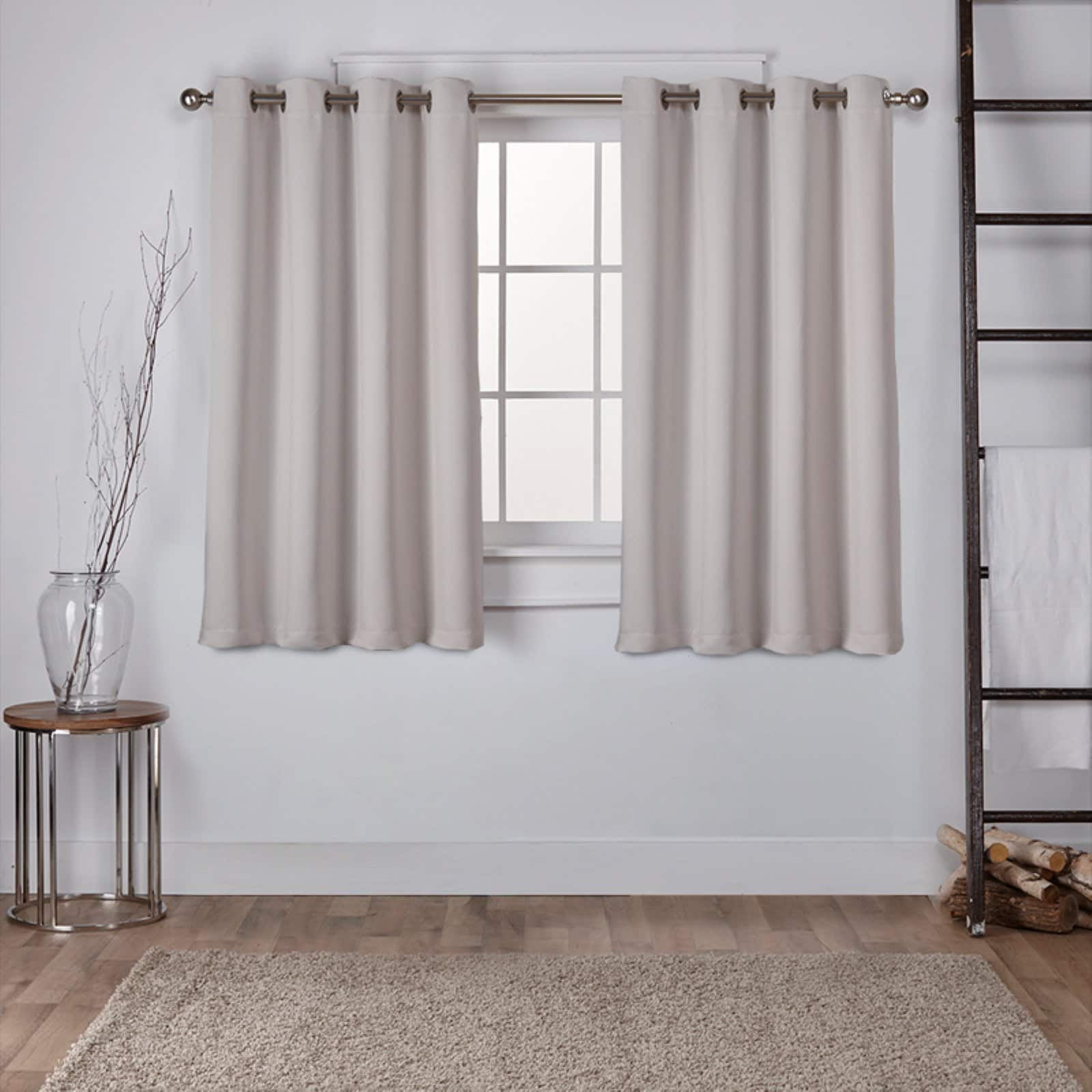 Exclusive Home Sateen Twill Woven Room Darkening Blackout Grommet Top Curtain Panel Pair, 52"x96", Blush