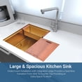 thumbnail image 5 of Strictly Sinks 30” Workstation Corner Kitchen Sink – Gold Single Bowl 16 Gauge Stainless Steel Corner Sink, 5 of 9