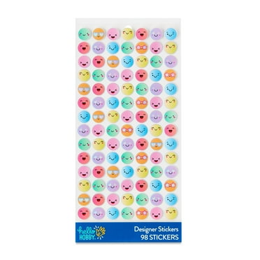 Hello Hobby Multicolor Mini Smiley Face Designer Stickers, 98 Count