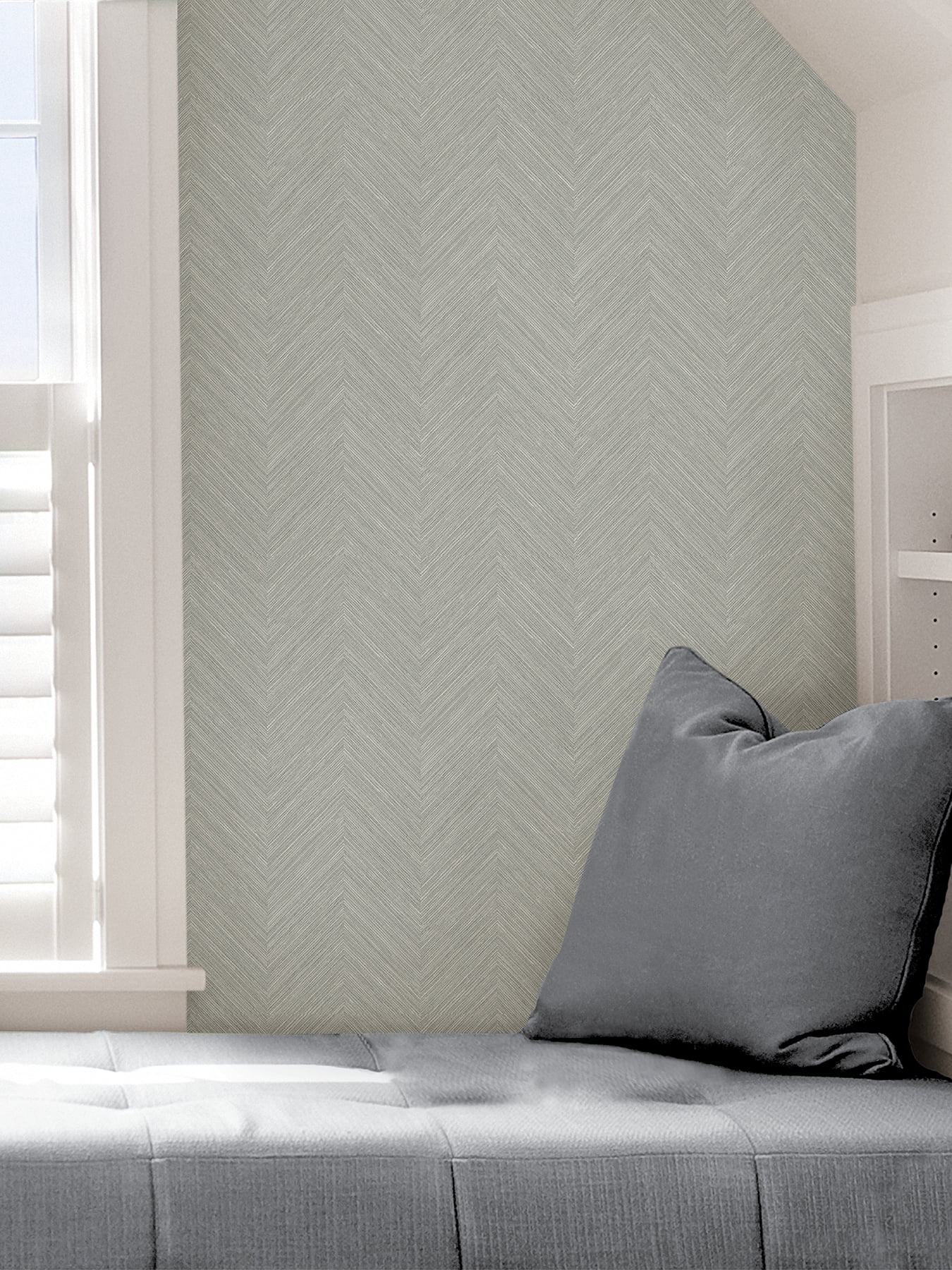 Nuwallpaper Taupe and Blue Sampson Peel & Stick Wallpaper