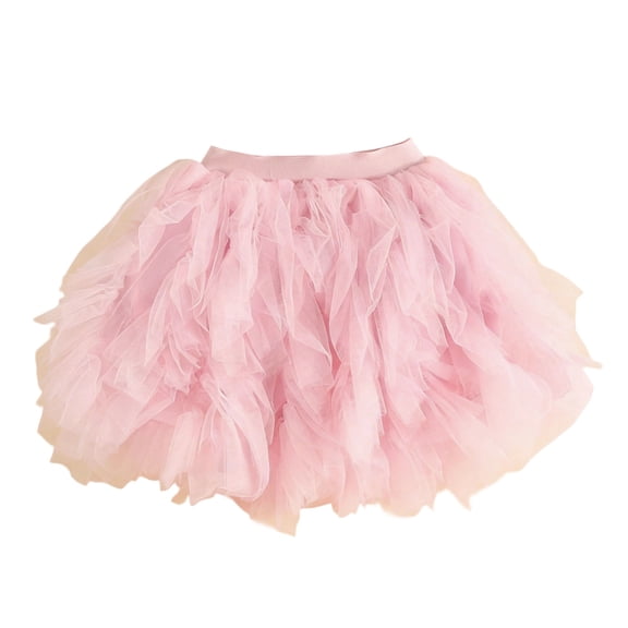oqasdz Girls Skirts Tiered Ruffle Solid Color Cute Short Tutu Skirt Versatile Dance Performance Outfit for Toddler Kids School Holiday