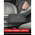 thumbnail image 3 of KBH Center Console Armrest Cover for Subaru Forester Accessories 2019-2025, Leather Middle Console Cover Cushion Pad for Car Interior, Black, 3 of 8