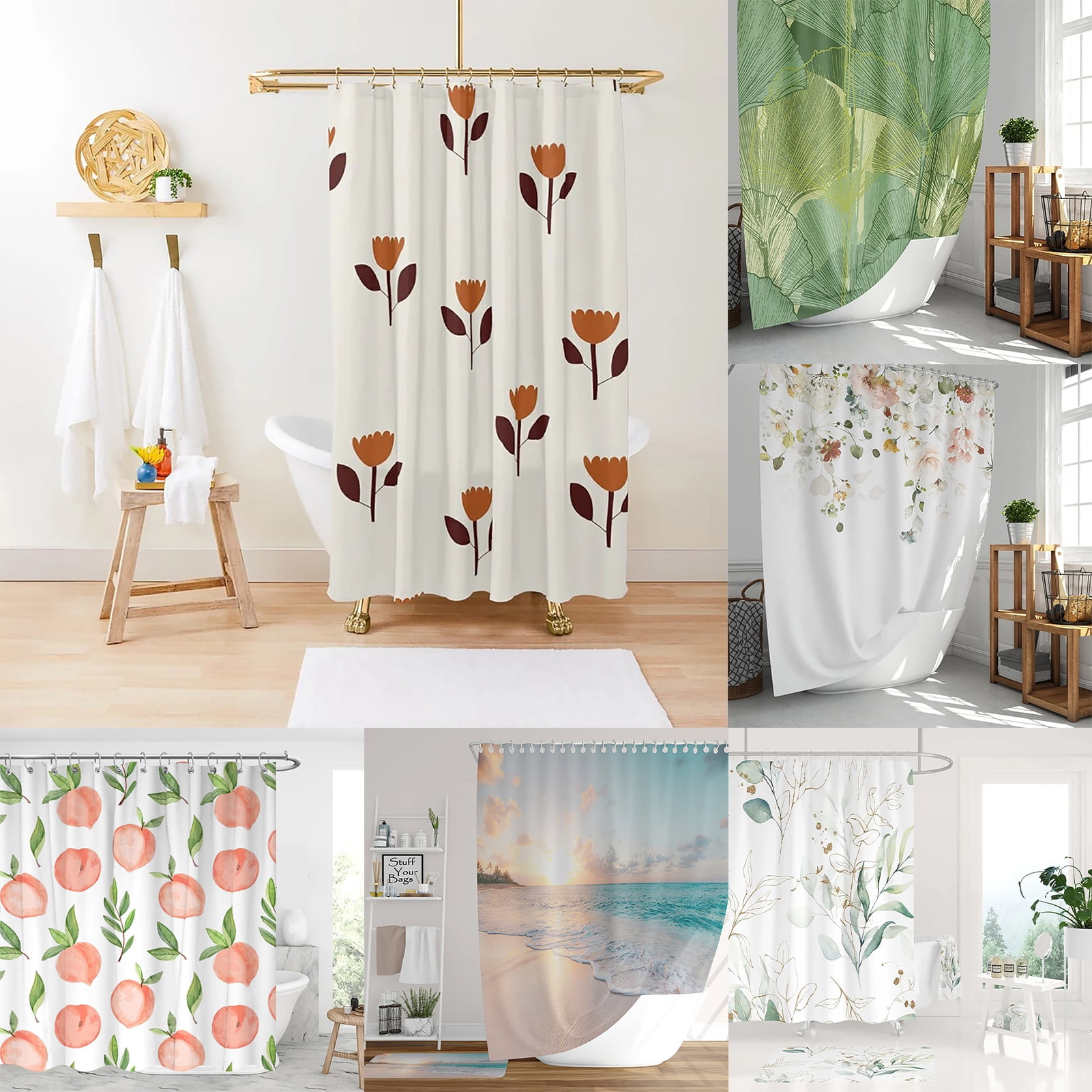 Details about   Autumn leaves Shower Curtain Bathroom Decor Fabric & 12hooks 71" 