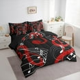 thumbnail image 3 of jejeloiu Music Melody 7-Piece Twin Bedding Sets,Rock Musical Bedding Comforter Set,Red Black White Sheet Sets For Girls Boys,Microfiber Bedroom Decor Reversible, 3 of 8