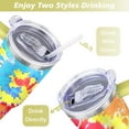 thumbnail image 5 of 40oz Boho Tie Dye Stainless Steel Flip Straw Tumbler Spill Proof Travel Cup Double Wall Vacuum Insulated Coffee Mug with Top Handle, 5 of 6