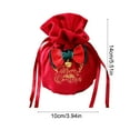 thumbnail image 3 of FeiFu Christmas Velvet Bag Christmas Eve Drawstring Packaging Bag Soft Drawstring Design Secures Items Suitable for Gift Candy Packaging for Christmas Eve Gifting​, 3 of 6