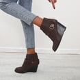 thumbnail image 1 of Botas de tacón alto para mujer, informales, con cordones, cremallera, Color sólido Wmkox8yii hfjk480, 1 of 9