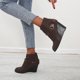 thumbnail image 1 of Botas de tacón alto para mujer, informales, con cordones, cremallera, Color sólido Wmkox8yii hfjk481, 1 of 9