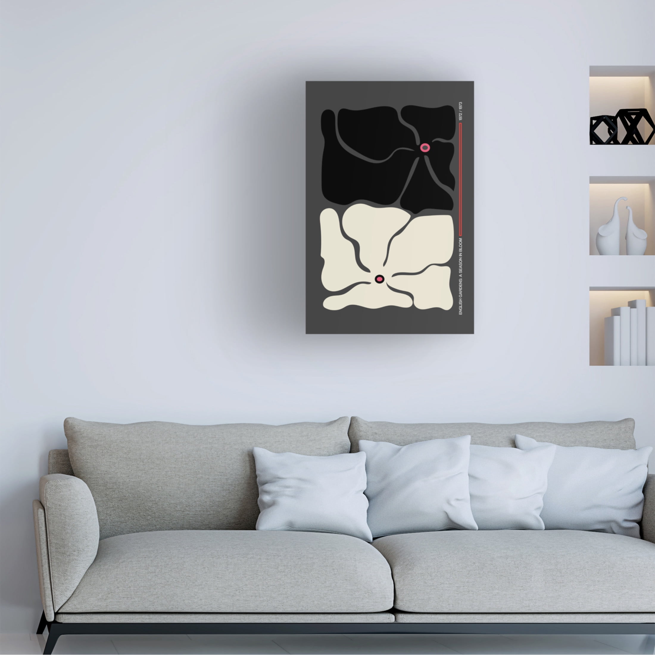 Trademark Fine Art Frances Collett  Two By Two Flower Grey Canvas Wall Art