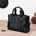 thumbnail image 4 of Bolso de mano de cuero genuino para hombre, bolso de negocios para hombre, bolso de piel de vaca con capas, bolso cruzado, maletín de negocios de gran capacidad, bolso para computadora, 4 of 5